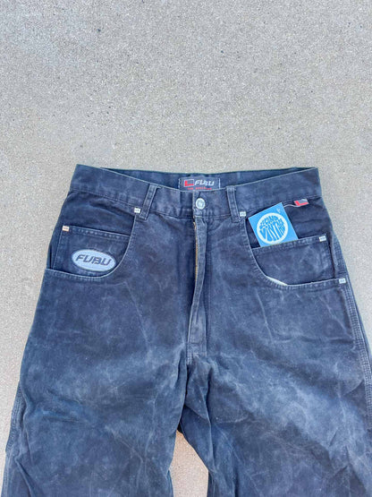 Fubu black denim jorts