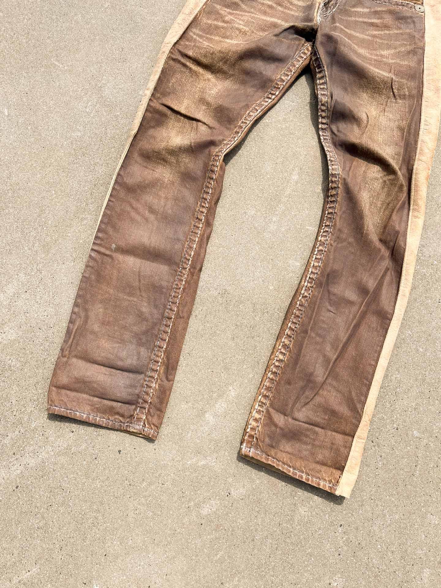 True Religion leather (waxed) pants - secondvintage