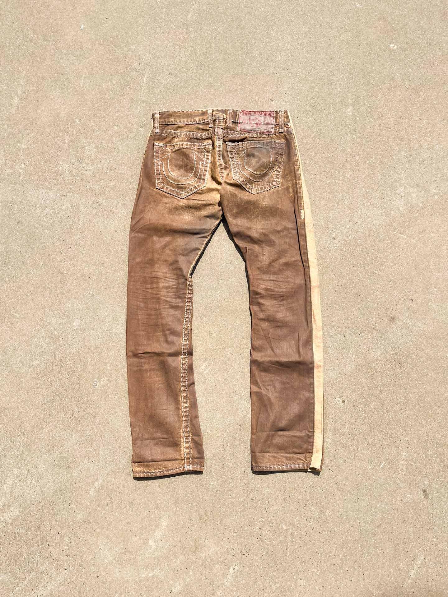 True Religion leather (waxed) pants - secondvintage