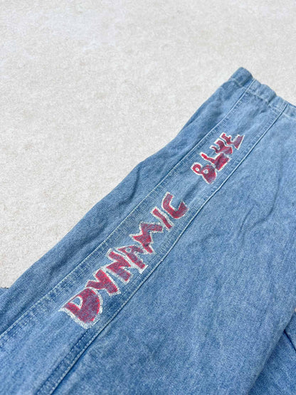 Dynamic Blue patched Jorts - secondvintage
