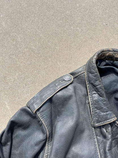 Heavy vintage leather jacket (crazy faded) - secondvintage